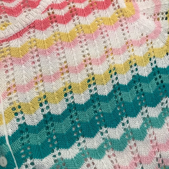 Vintage Lilly Pulitzer Crochet Sweater Cardigan Womens Size Large Beach EUC - Picture 8 of 9